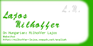 lajos milhoffer business card
